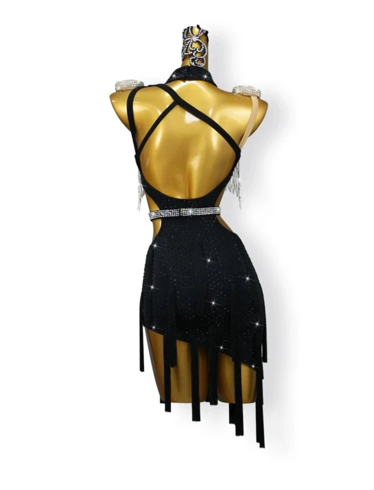 Choker Sleeveless Tassel Mini Dresses