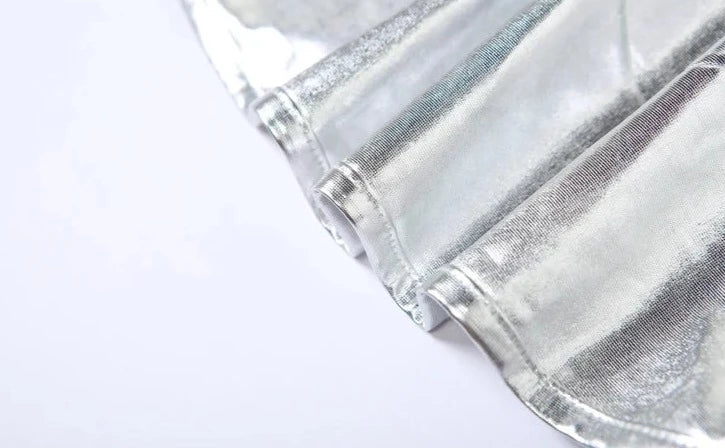 Silver One Shoulder Irregular Maxi Dress
