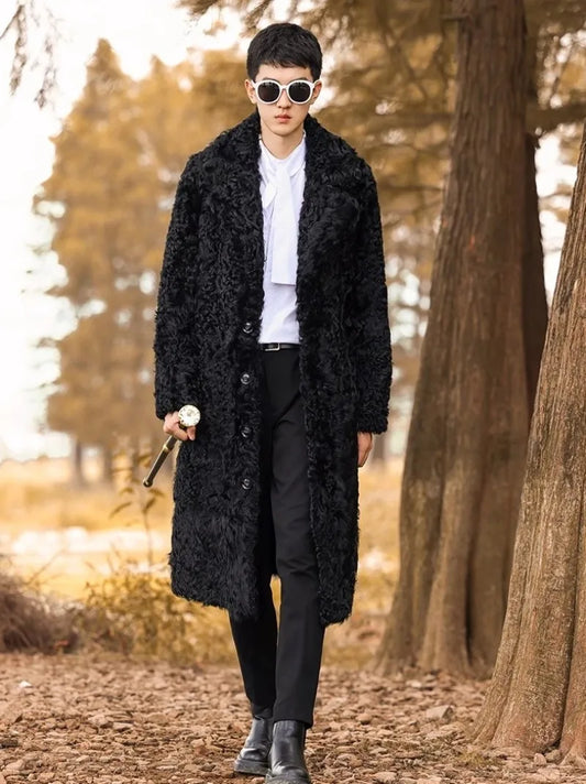 Natural Long Lambswool Real Fur Coats