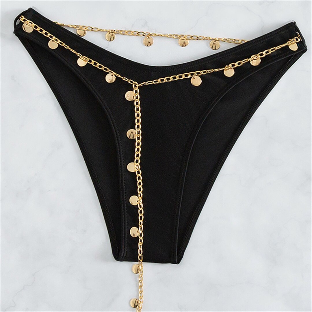 Metal Chain Push Up Bikini set