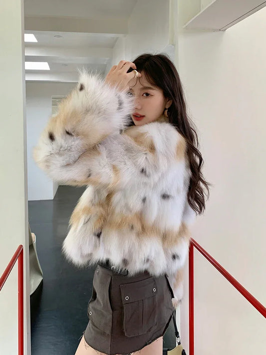Luxury Fluffy Short Real Fur Coat
