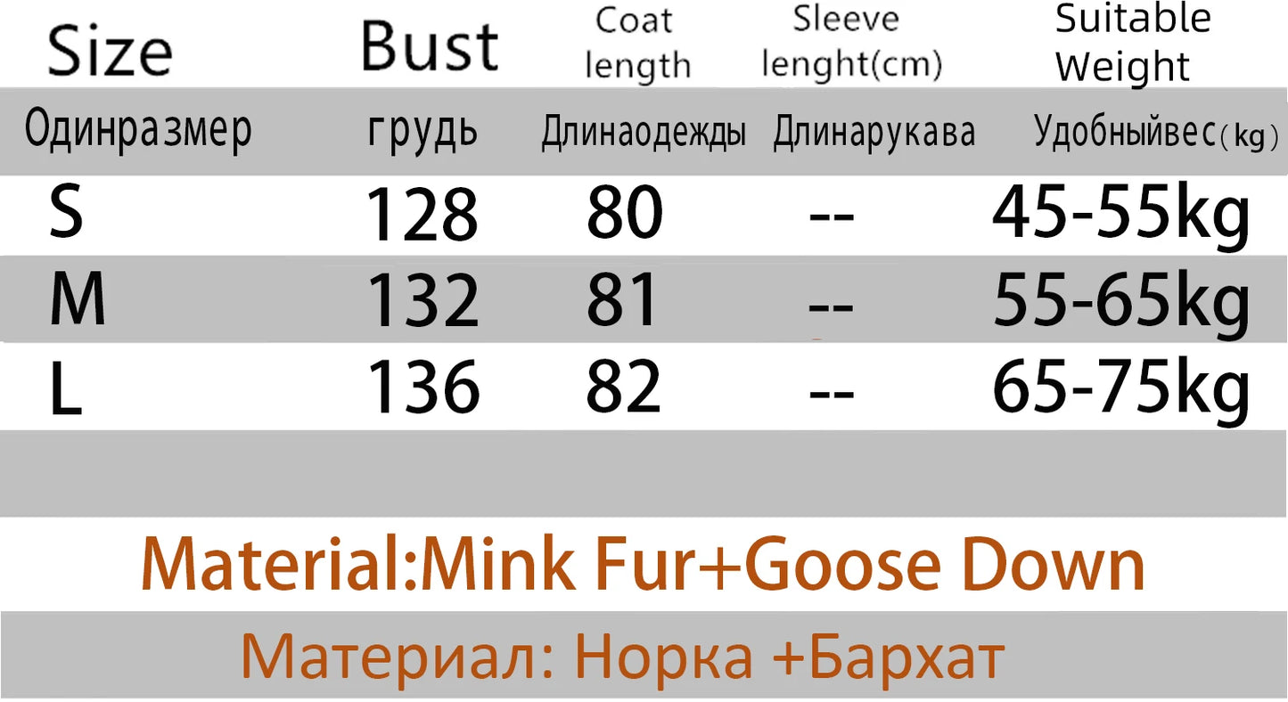Goose Down Real Mink Fur Collar Puffer Coats