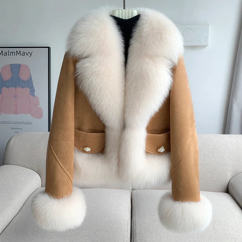 Genuine Leather Real Fur Down Lining Suede Jackets