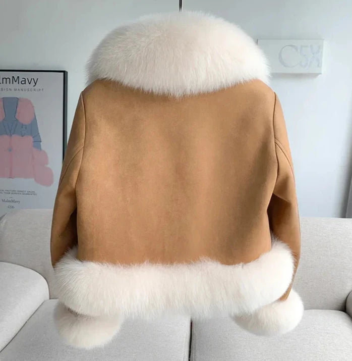 Genuine Leather Real Fur Down Lining Suede Jackets