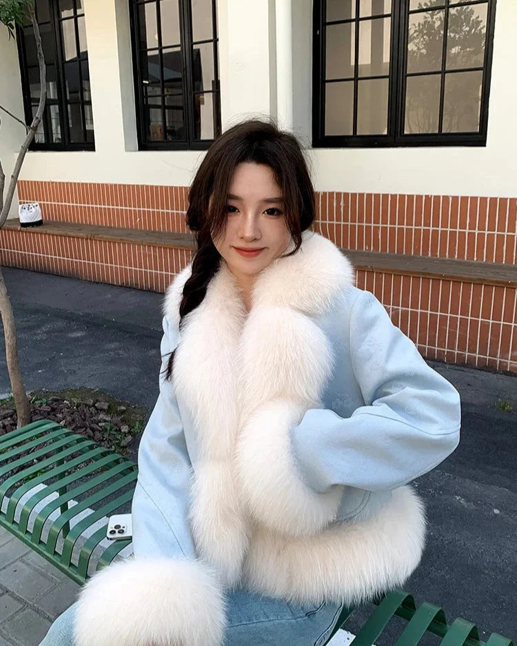 Genuine Leather Real Fur Down Lining Suede Jackets