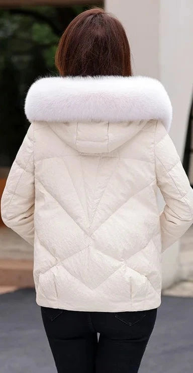 Leather Jackets Duck Down Hooded Real Fur