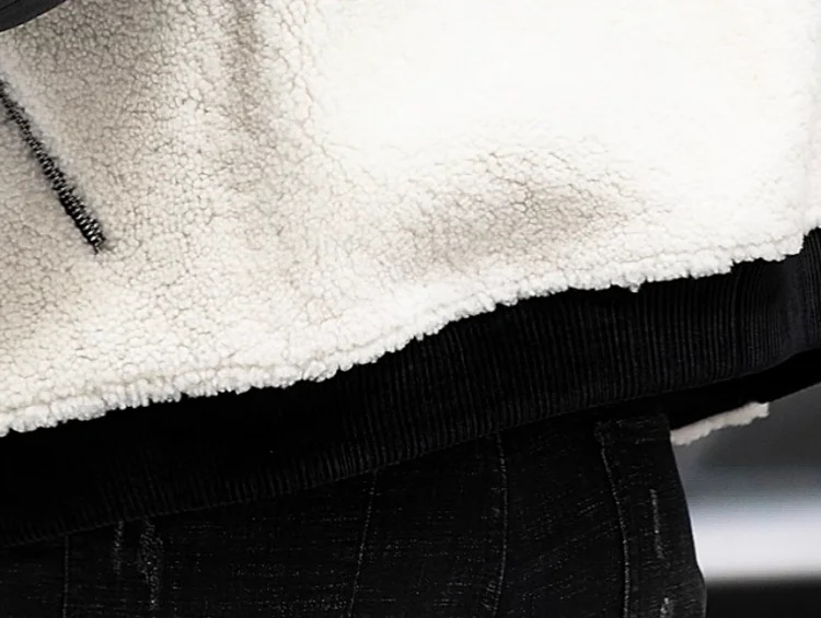 Genuine Leather Shearling Bomber Real Fur White & Black