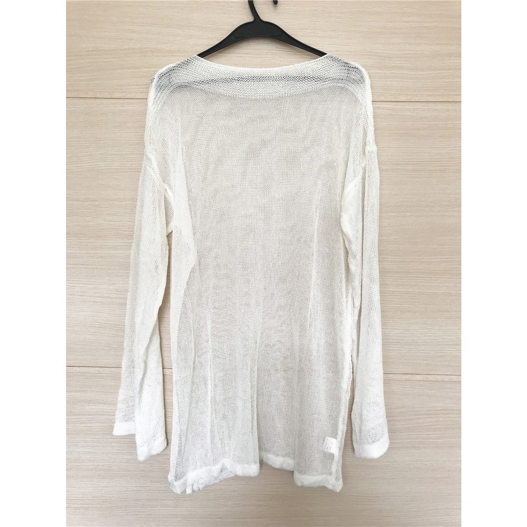 Mesh Sheer Long Sleeve Cover Ups