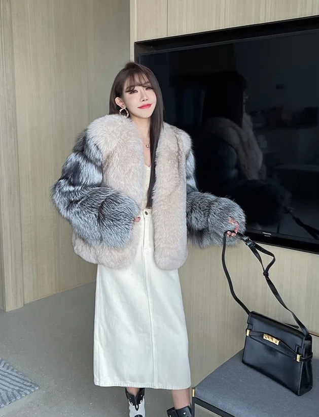 Silver Sleeve Real Fur Coats