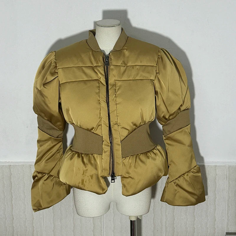 Threaded Waist Flare Cuff Jackets