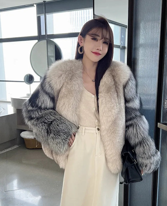 Silver Sleeve Real Fur Coats