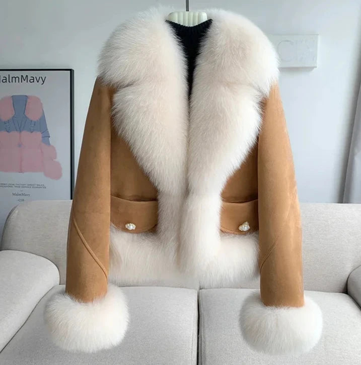 Genuine Leather Real Fur Down Lining Suede Jackets