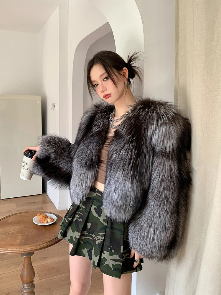 Short Genuine Natural Fur Coats
