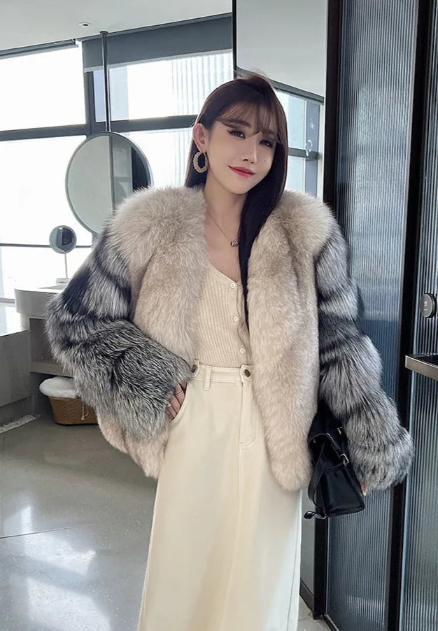 Silver Sleeve Real Fur Coats