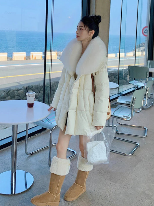 Goose Down Coats Real Fox Fur Collar