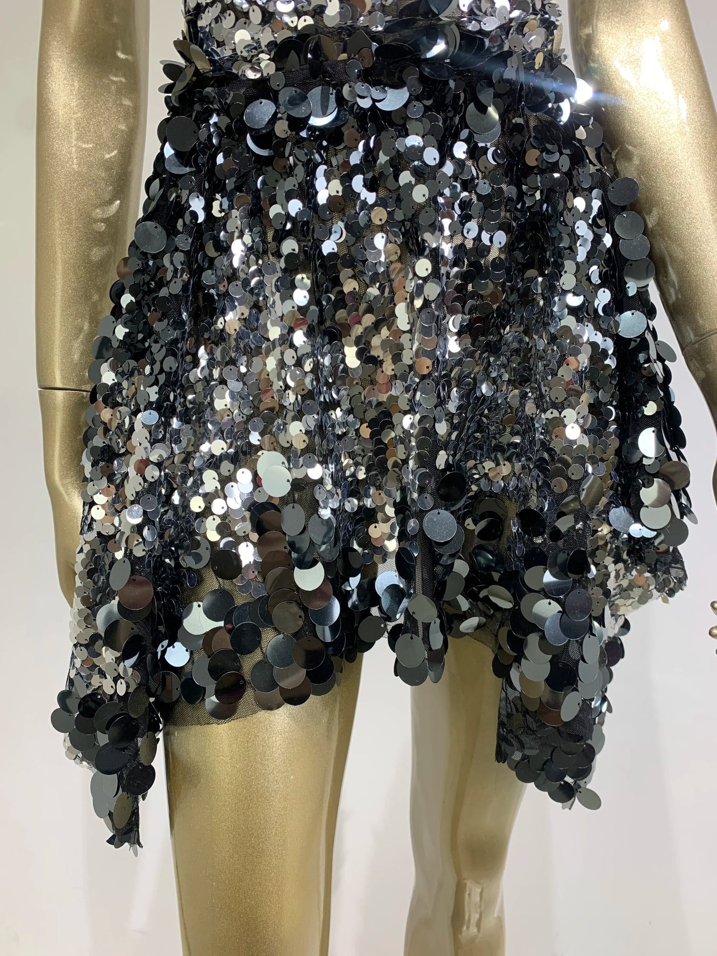 Sparkling Sequin Open Back Mini Dress