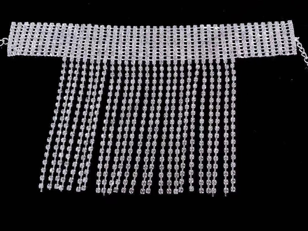 Rhinestone Tassel Anklets