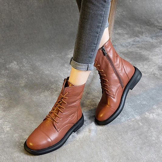 Genuine Leather Ankle Boots Spring