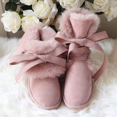 Genuine Leather Real Shearling Lining Mid-Calf Boots