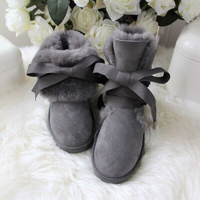 Genuine Sheepskin Leather Real Shearling Fur Ankle Boots (Multi-Colors)