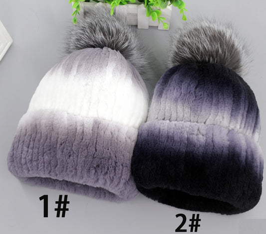 Genuine Handmade Fur Ball Beanies