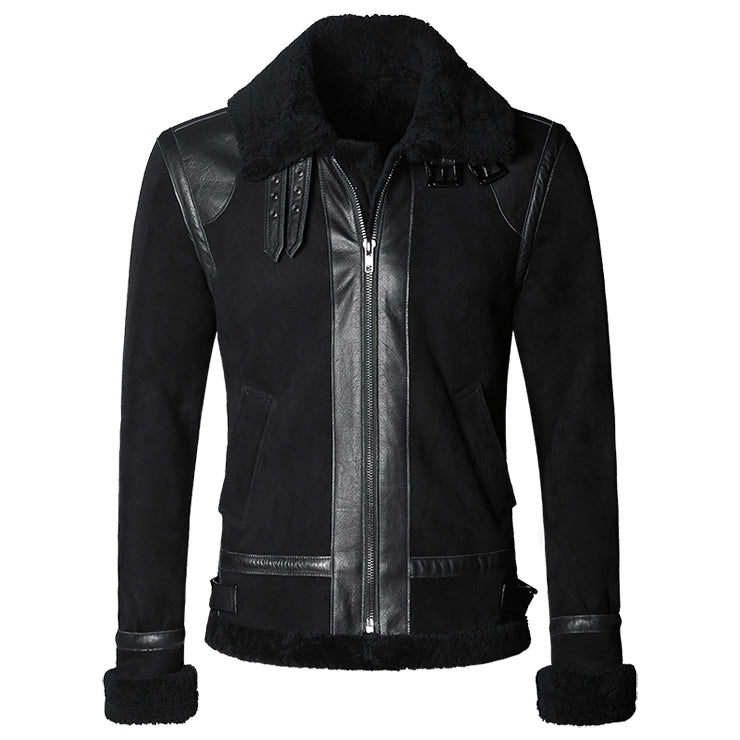 Sheepskin Genuine Leather Real Shearling Fur Lining Jacket
