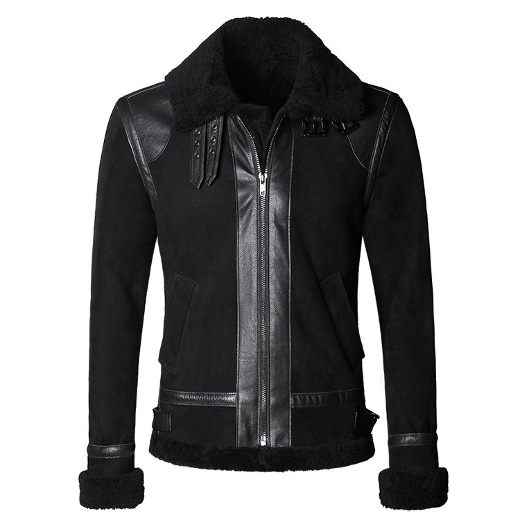 Sheepskin Genuine Leather Real Shearling Fur Lining Jacket