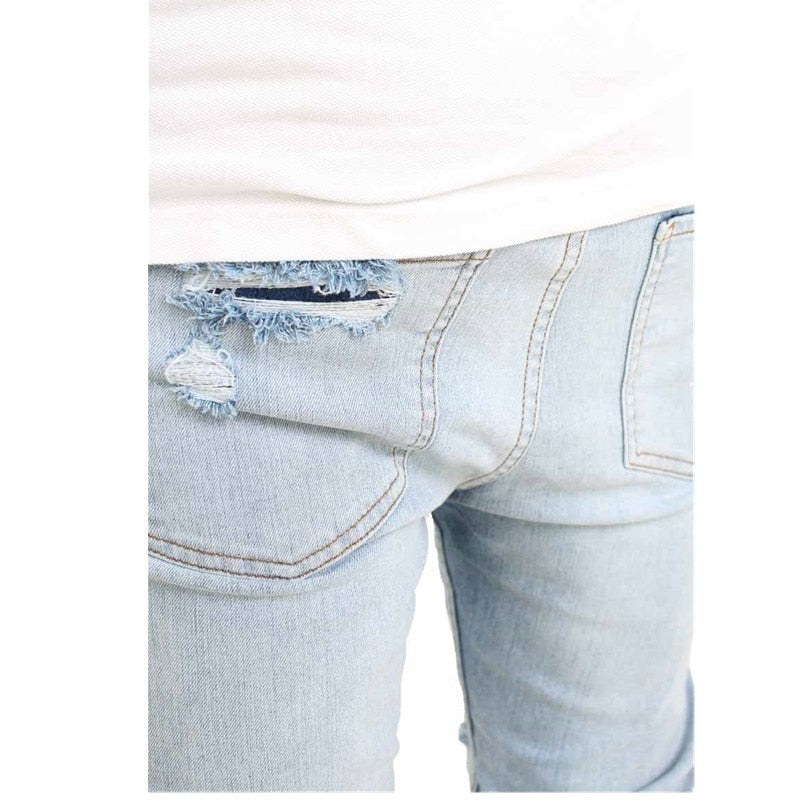 Light Blue Double Ripped Jeans