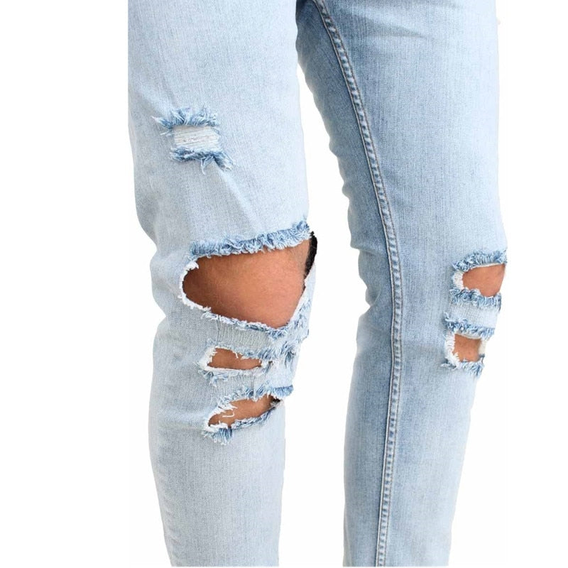 Light Blue Double Ripped Jeans