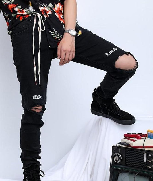 Wide Awake Black Ripped Super Skinny Jeans