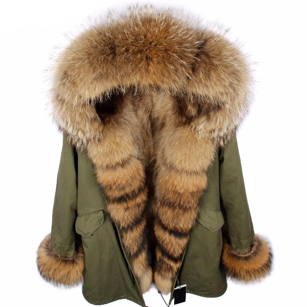 Real Silver Fox Fur Collar Cuff Parka Fox Fur Liner Coats (Multi-Styles)