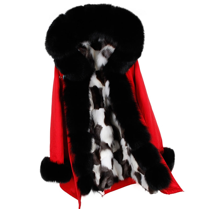 Real Silver Fox Fur Collar Cuff Parka Fox Fur Liner Coats (Multi-Styles)