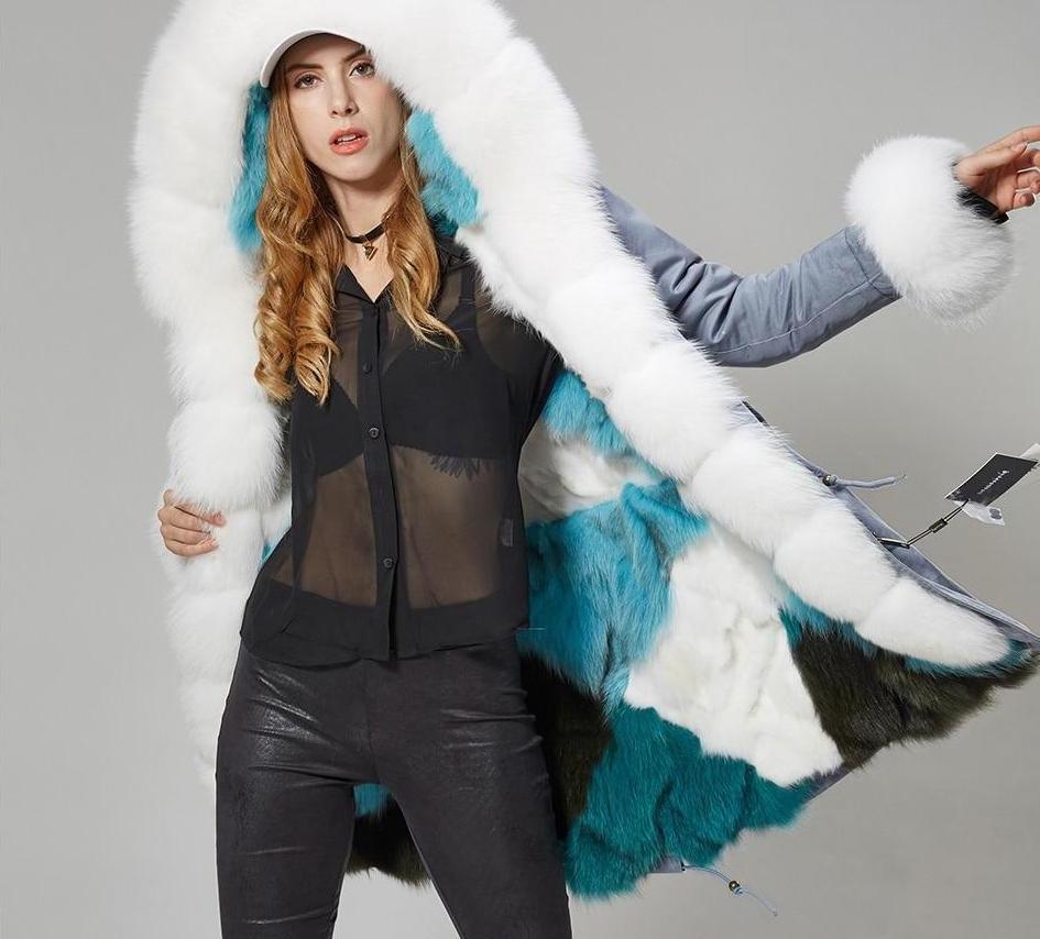 Real Silver Fox Fur Collar Cuff Parka Fox Fur Liner Coats (Multi-Styles)