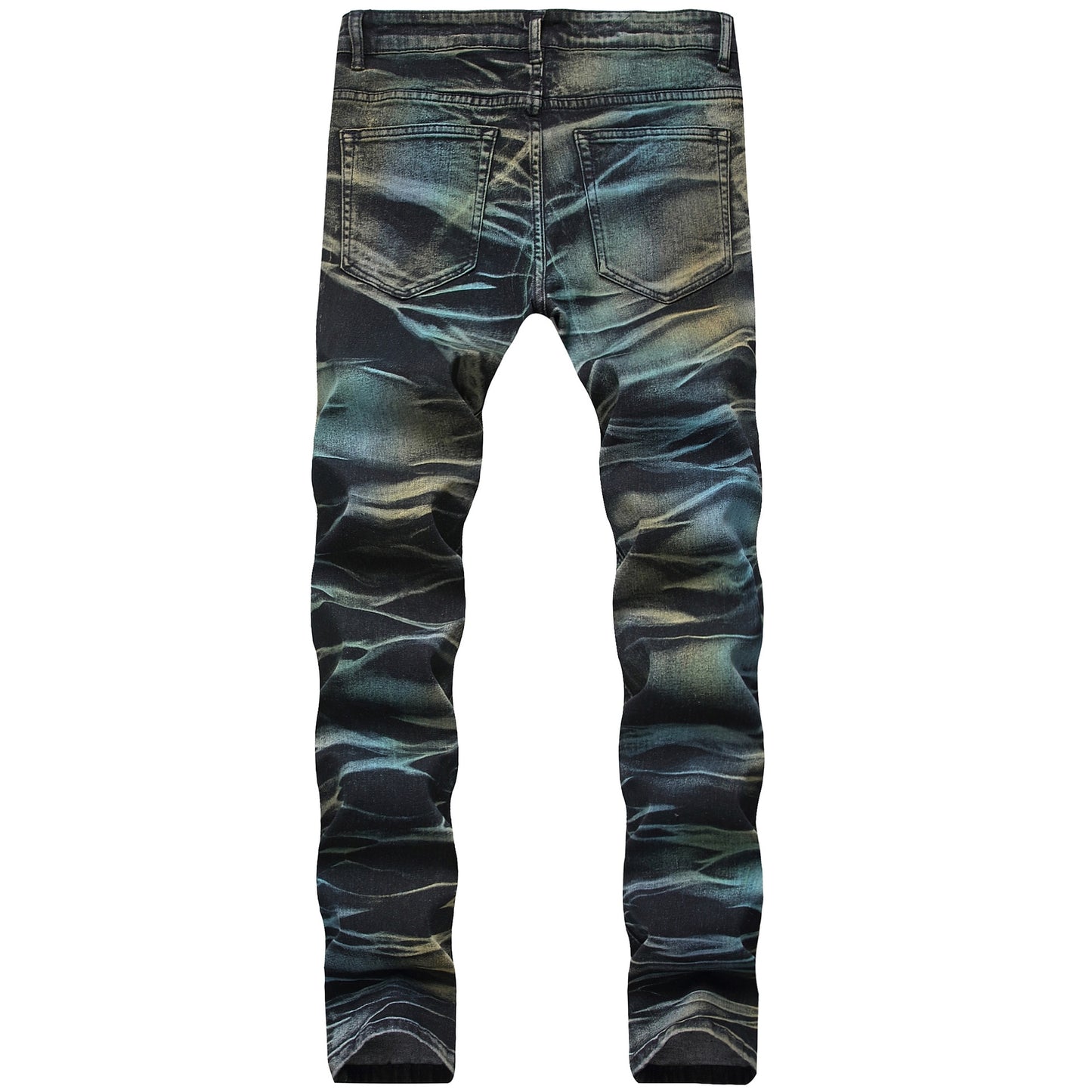 Multicolor Straight Lines Denim Jeans