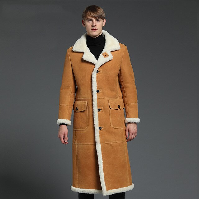 Genuine Leather Real Shearling Fur Lining./Trim X-Long Coats