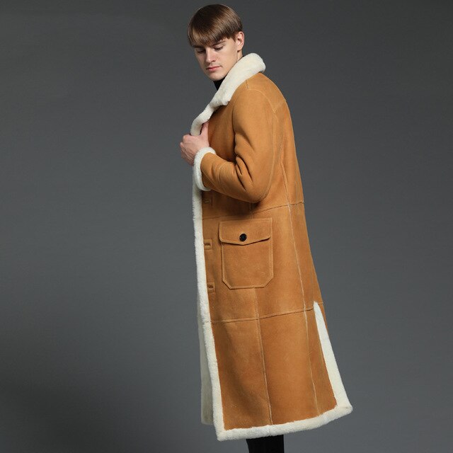 Genuine Leather Real Shearling Fur Lining./Trim X-Long Coats