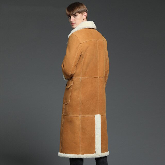 Genuine Leather Real Shearling Fur Lining./Trim X-Long Coats