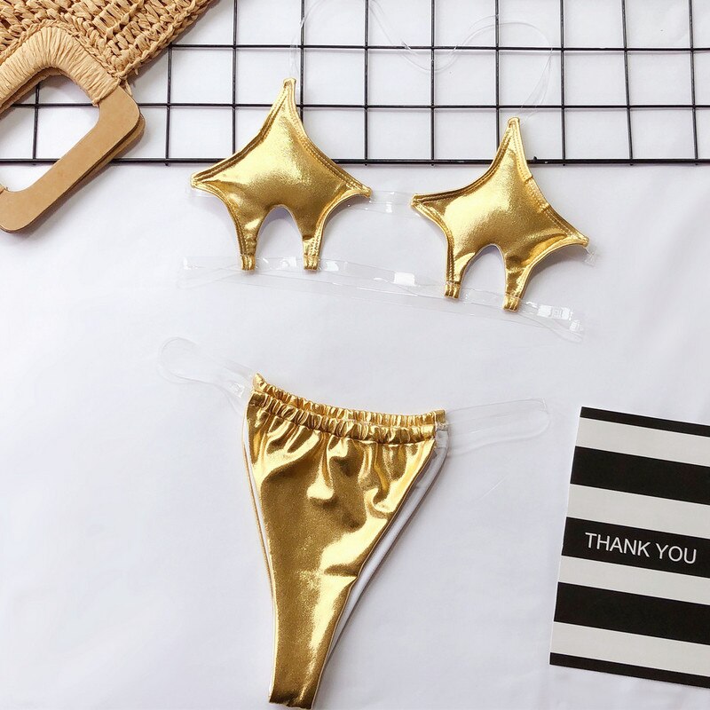 Star Shape Push-Up Padded Thong Bikini Sets