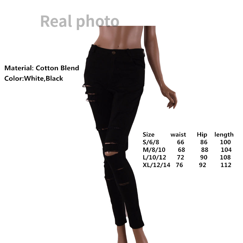 Multi Ripped Skinny High Waist Pencil Jeans