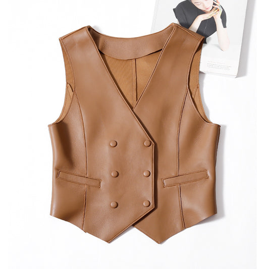 Genuine Leather Slim Vests