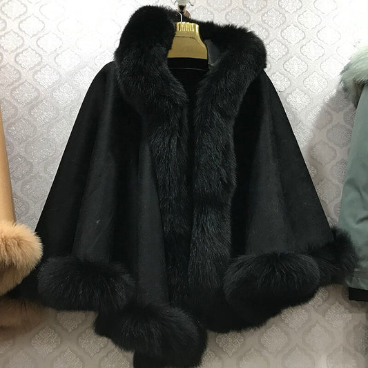 Cashmere Capes With Real Fur