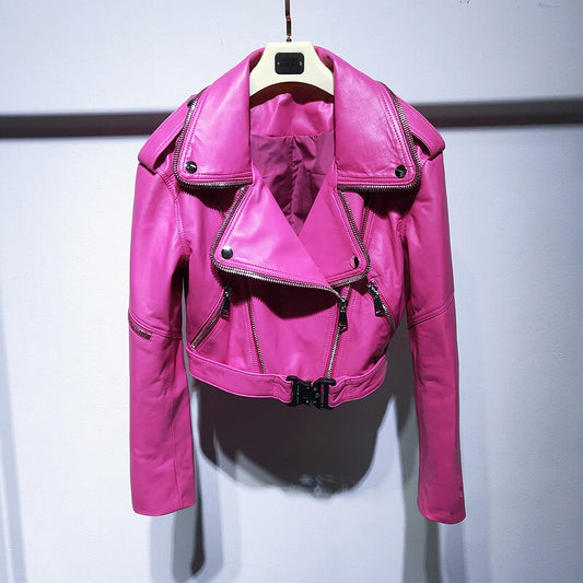 Genuine Leather Moto Crop Jackets