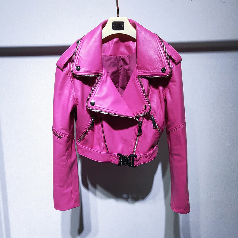 Genuine Leather Moto Crop Jackets