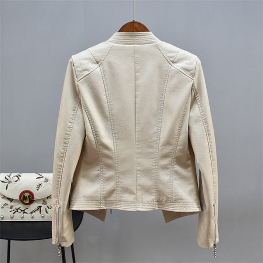 Pu Leather Slim Short Jackets