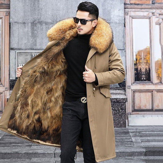 Waterproof Coats Natural Fur Liner X-Long Parkas