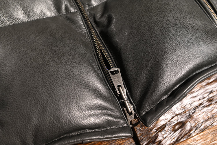 Genuine Leather Duck Down Coat