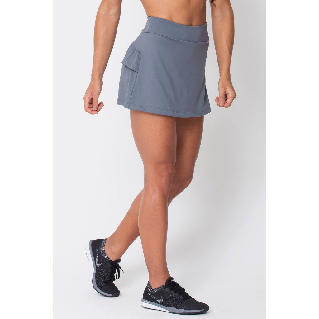 Grey Ruffled Skort