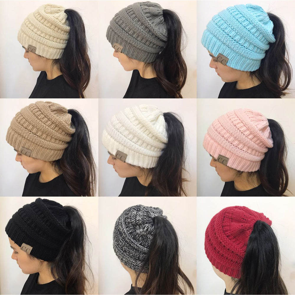 Knitted Chunky High Ponytail Soft Beanie