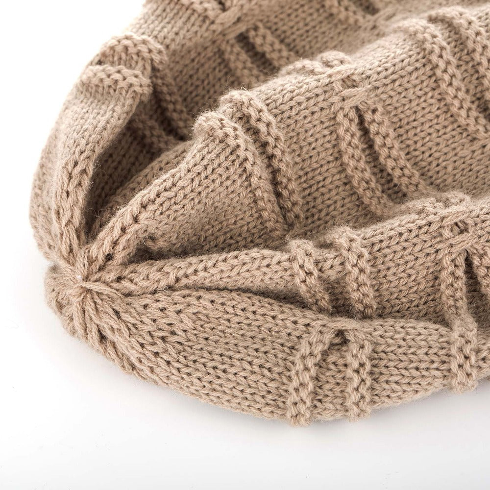 Long Size Knitted Beanie (Blue, Grey, Khaki)