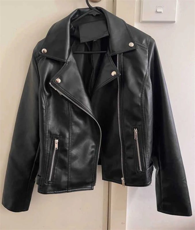 PU Leather Slim Moto Jackets